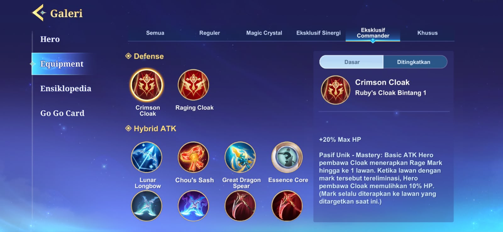 3 Jenis Item Eksklusif Commander MCGG, Pelajari Pasifnya