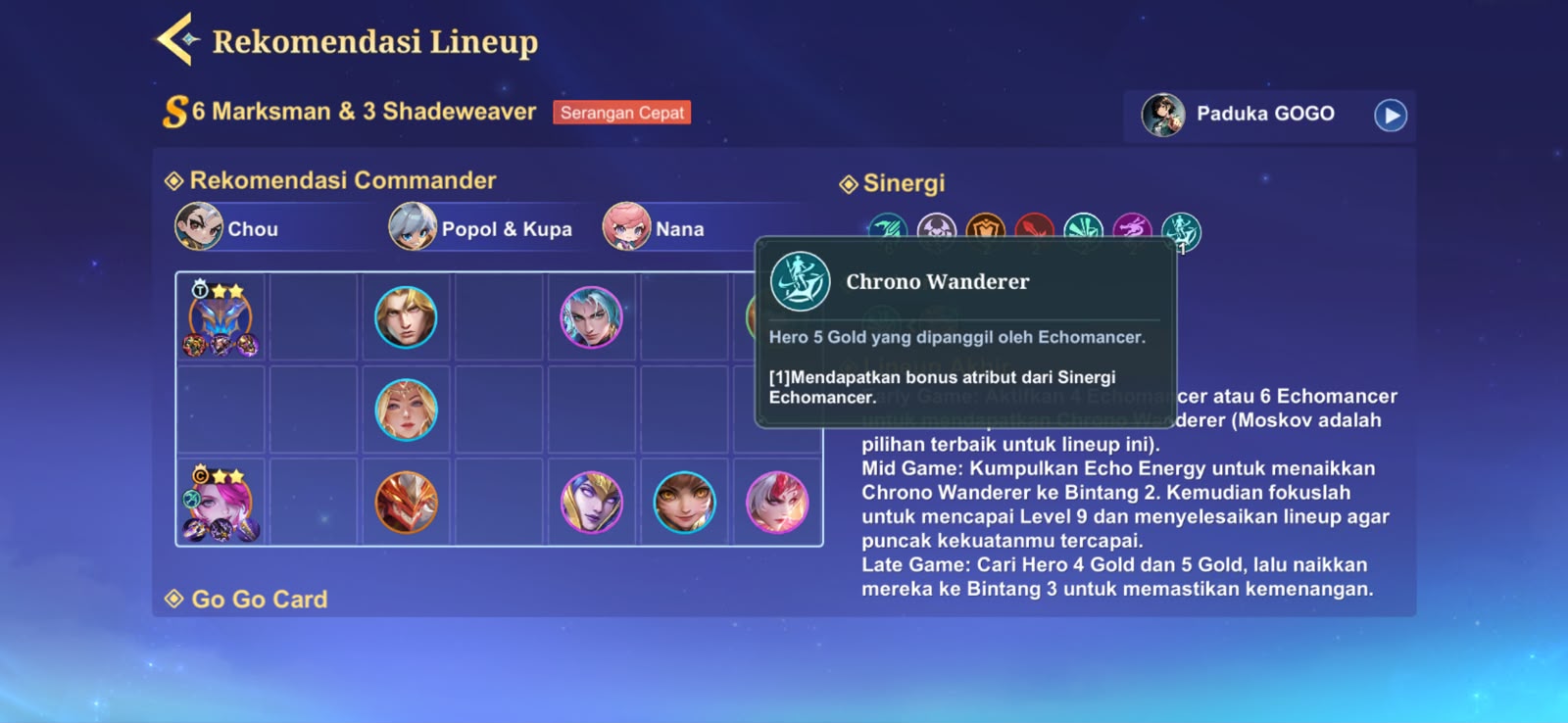 Auto Win! Intip 5 Lineup Chrono Wanderer MCGG Season 7