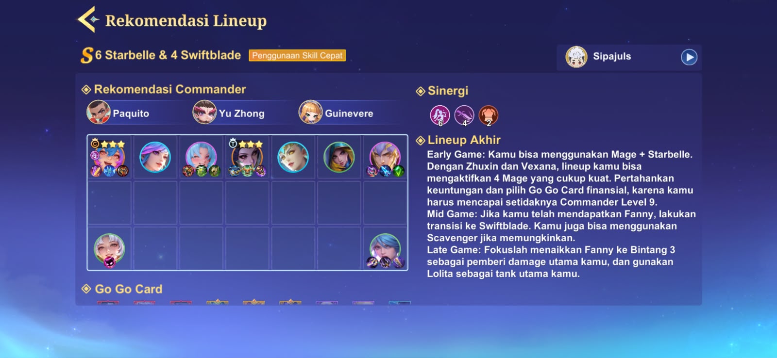 Rekomendasi 6 Lineup Starbelle MCGG Season 7, Hybrid Tinggi